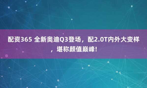 配资365 全新奥迪Q3登场，配2.0T内外大变样，堪称颜值巅峰!
